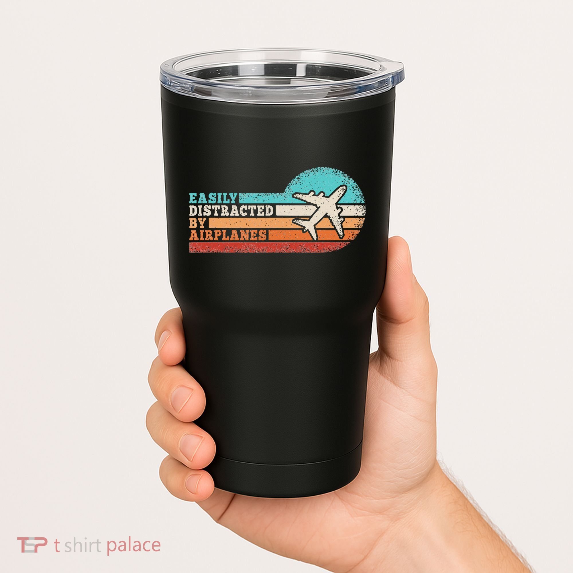 Easily Distracted By Airplanes Funny Pilot Aviation Tumbler