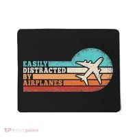 Easily Distracted By Airplanes Funny Pilot Aviation Mousepad thumb 0