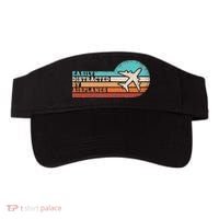 Easily Distracted By Airplanes Funny Pilot Aviation Visor thumb 0