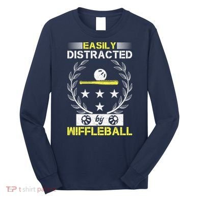 Easily Distracted By Wiffleball Long Sleeve Shirt