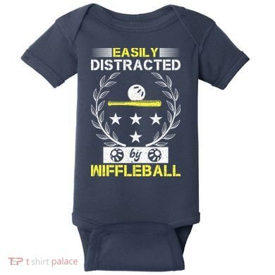 Easily Distracted By Wiffleball Baby Bodysuit