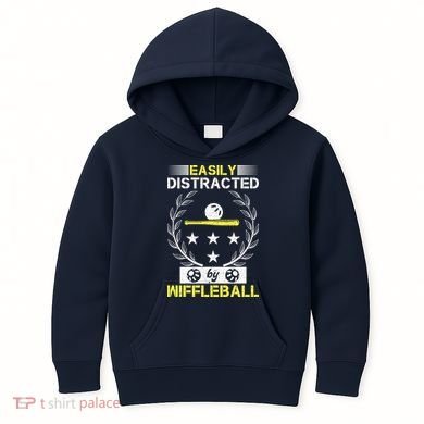 Easily Distracted By Wiffleball Kids Hoodie