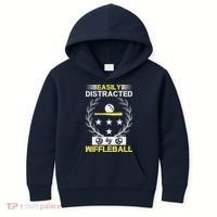 Easily Distracted By Wiffleball Kids Hoodie thumb 0