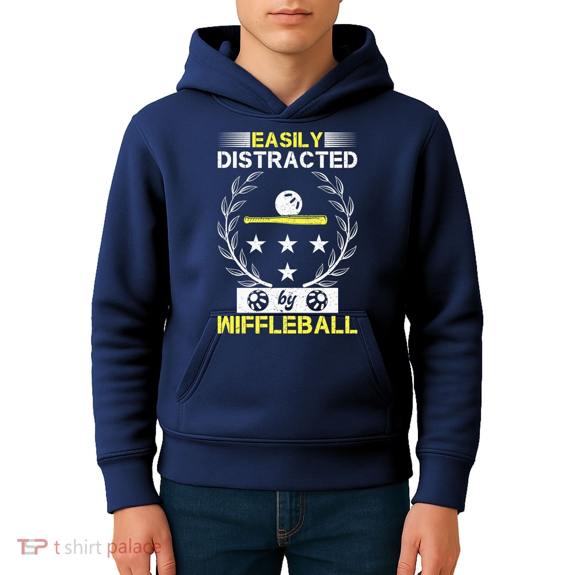 Easily Distracted By Wiffleball Kids Hoodie
