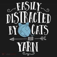 Easily Distracted By Cats And Yarn Knitting Yarn Crochet Ornament thumb 1