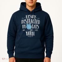 Easily Distracted By Cats And Yarn Knitting Yarn Crochet Hoodie thumb 2
