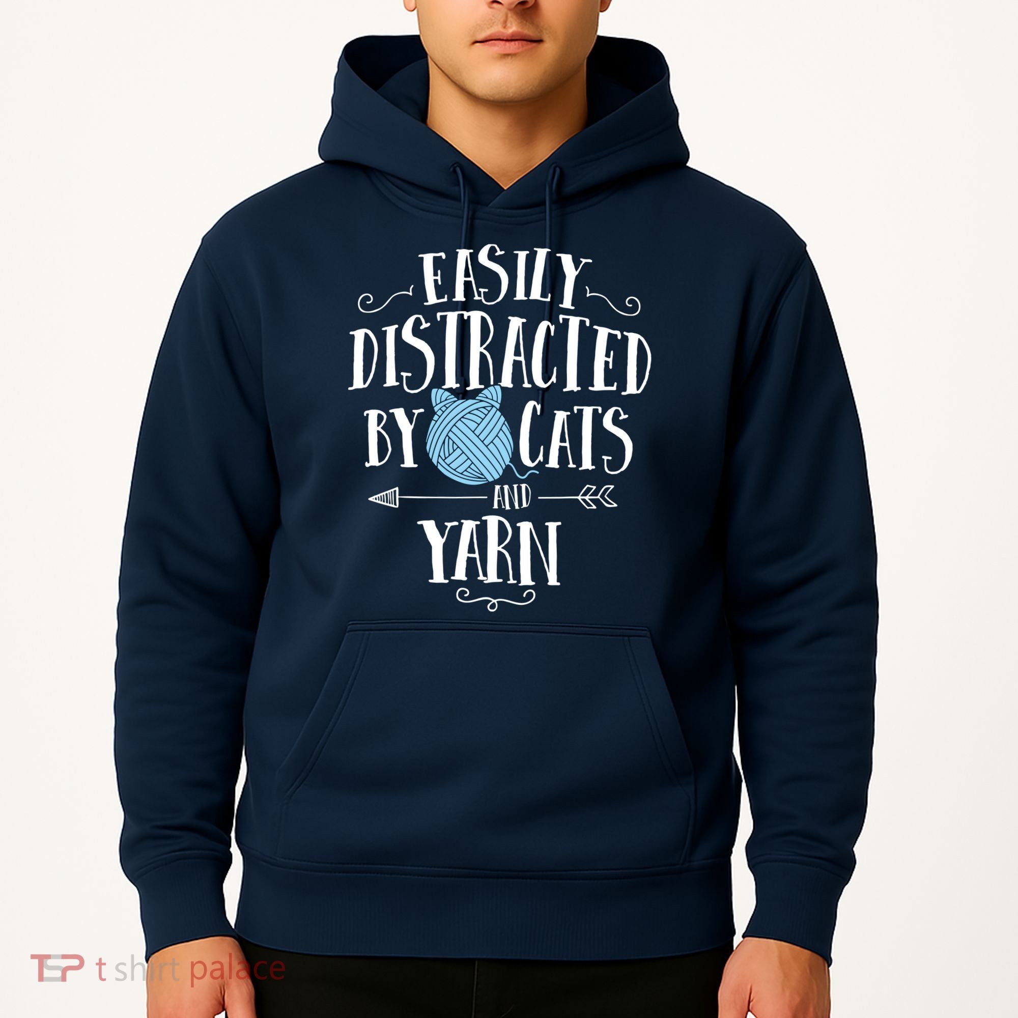 Easily Distracted By Cats And Yarn Knitting Yarn Crochet Hoodie