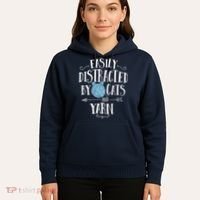 Easily Distracted By Cats And Yarn Knitting Yarn Crochet Hoodie thumb 5