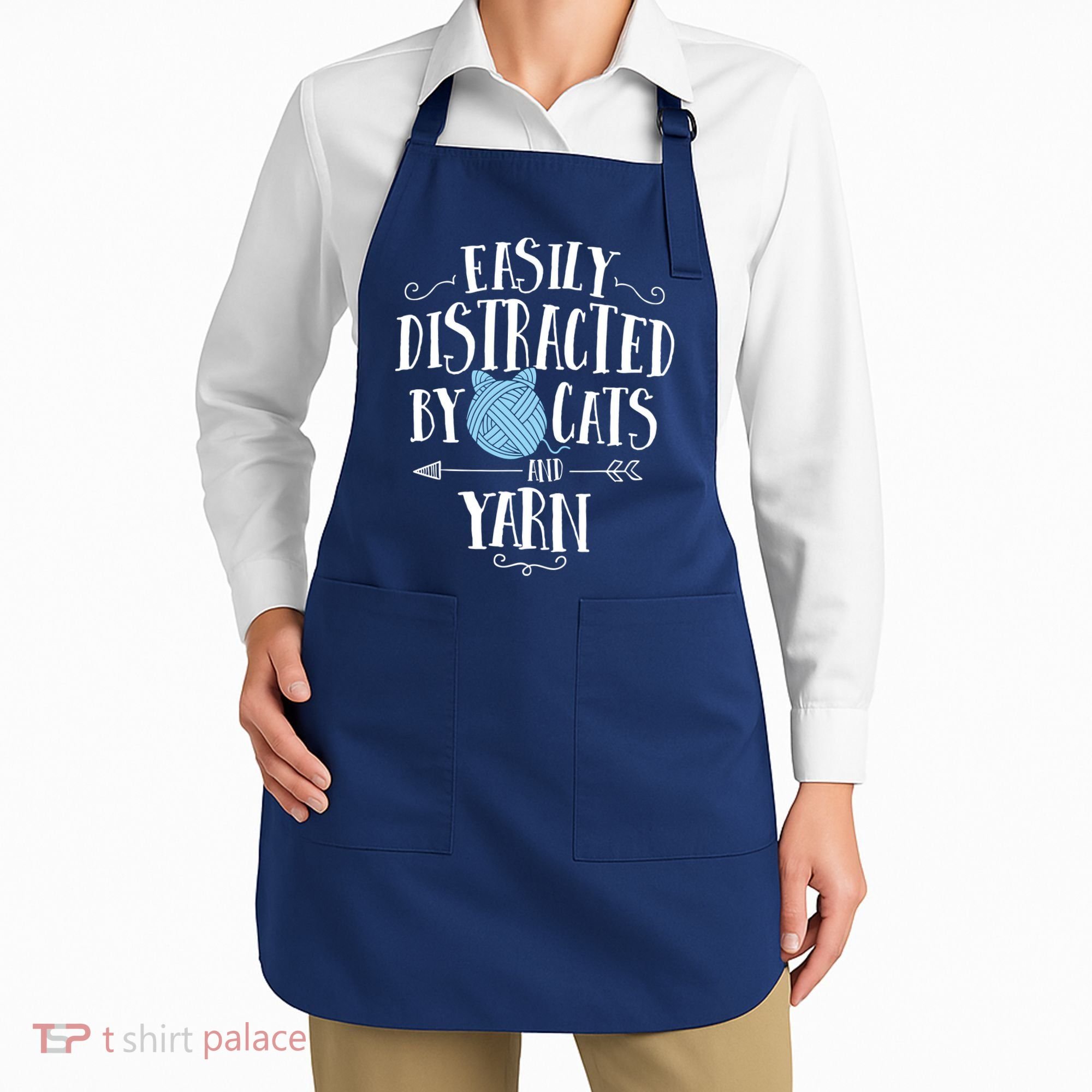 Easily Distracted By Cats And Yarn Knitting Yarn Crochet Apron