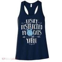Easily Distracted By Cats And Yarn Knitting Yarn Crochet Women's Tank Top thumb 0