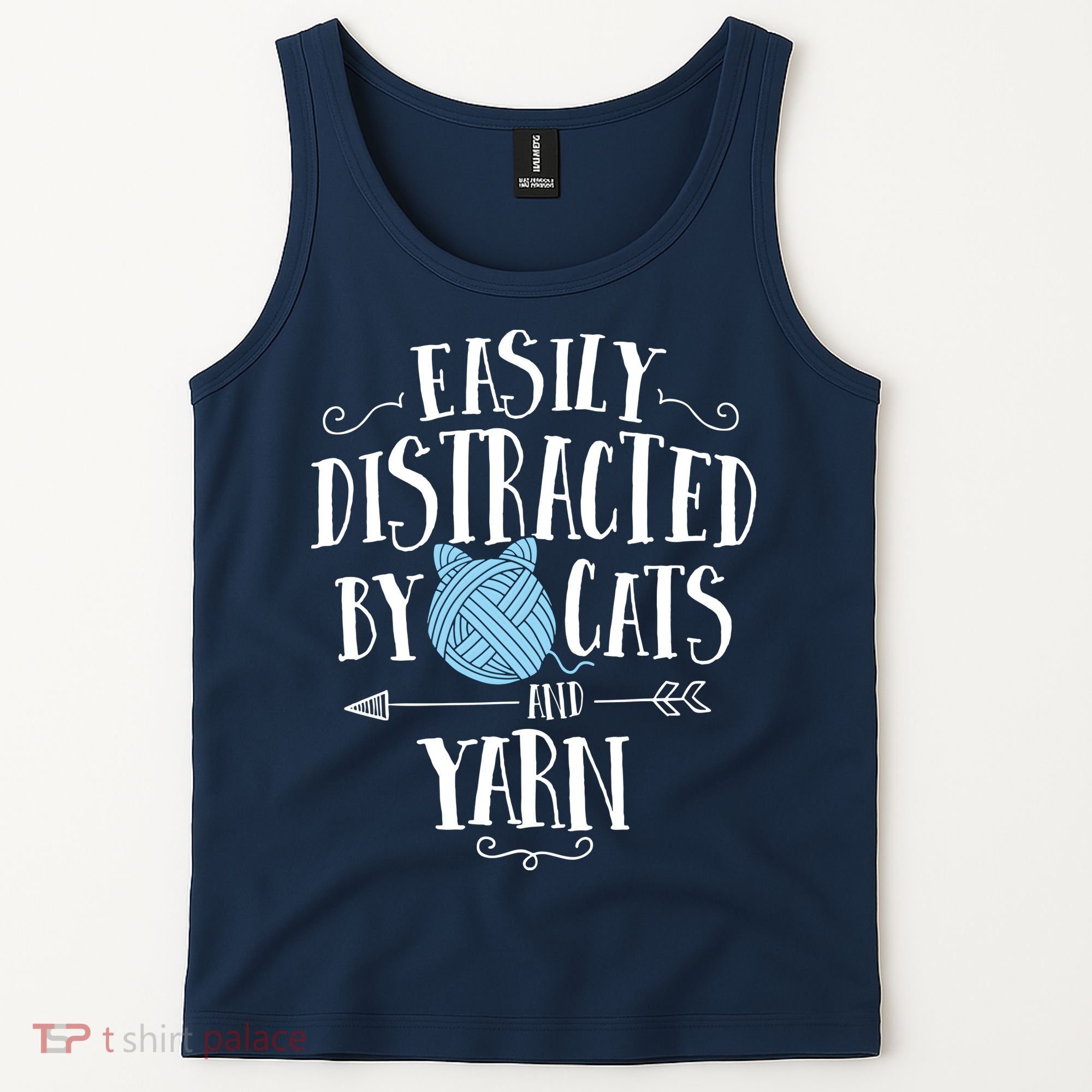 Easily Distracted By Cats And Yarn Knitting Yarn Crochet Tank Top