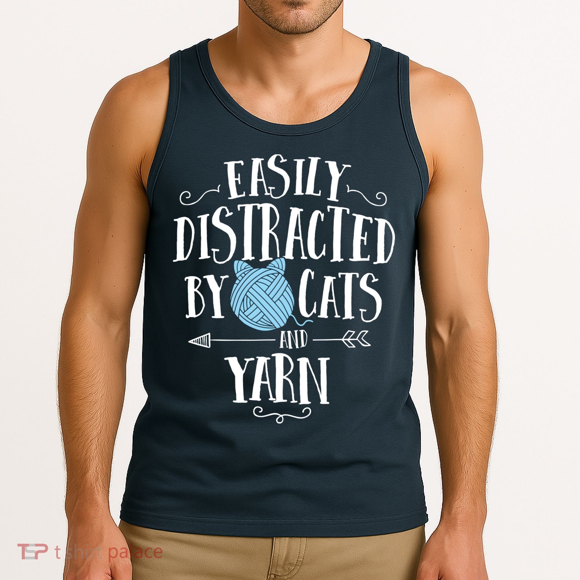 Easily Distracted By Cats And Yarn Knitting Yarn Crochet Tank Top