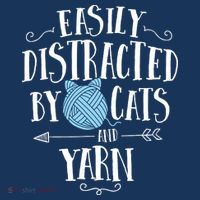 Easily Distracted By Cats And Yarn Knitting Yarn Crochet Kids Sweatshirt thumb 2