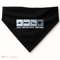 Easily Distracted By Airplanes Aviation Pilot Airplane USA-Made Doggie Bandana thumb 0