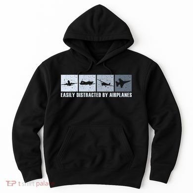 Easily Distracted By Airplanes Aviation Pilot Airplane Hoodie