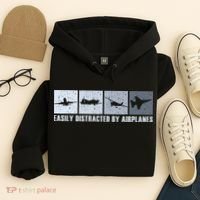 Easily Distracted By Airplanes Aviation Pilot Airplane Hoodie thumb 4