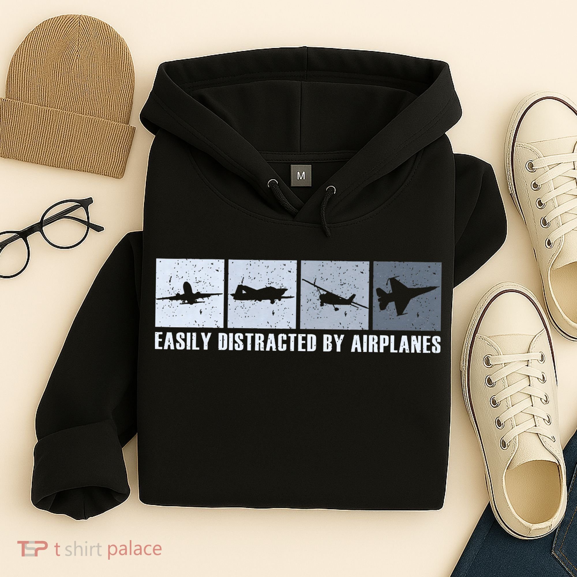 Easily Distracted By Airplanes Aviation Pilot Airplane Hoodie
