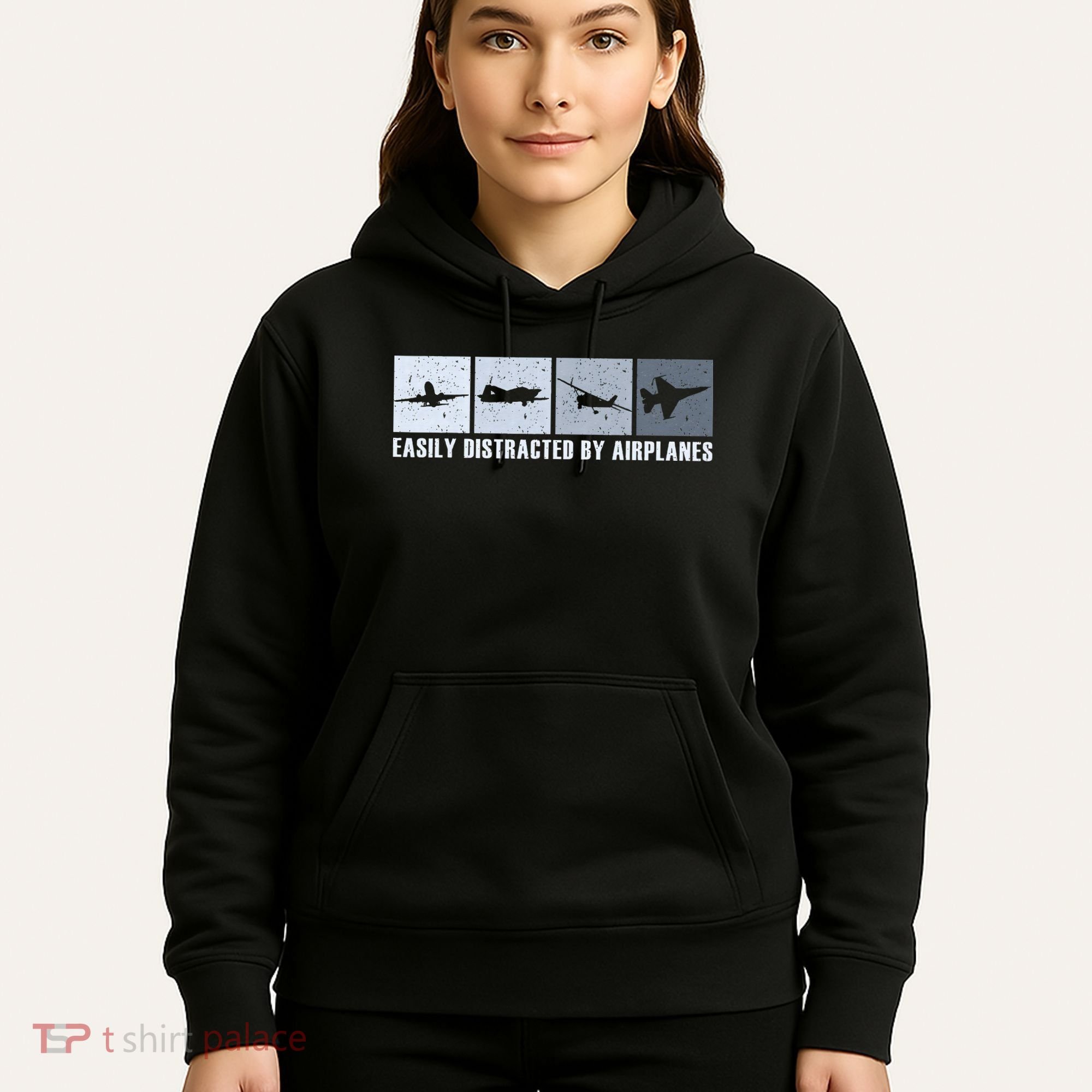 Easily Distracted By Airplanes Aviation Pilot Airplane Hoodie
