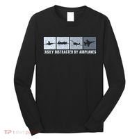 Easily Distracted By Airplanes Aviation Pilot Airplane Long Sleeve Shirt thumb 0