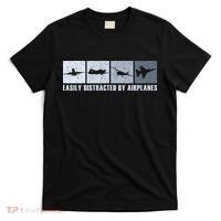 Easily Distracted By Airplanes Aviation Pilot Airplane T-Shirt thumb 0