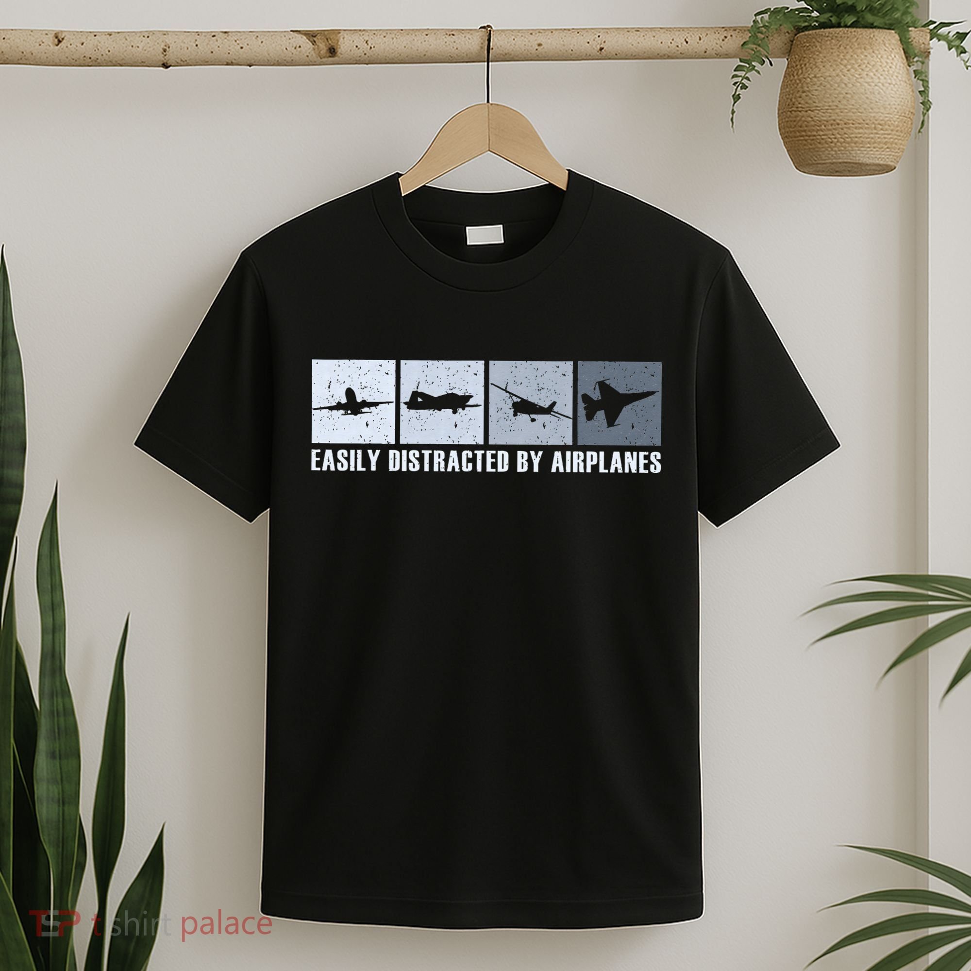 Easily Distracted By Airplanes Aviation Pilot Airplane T-Shirt