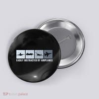 Easily Distracted By Airplanes Aviation Pilot Airplane Button thumb 0