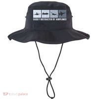 Easily Distracted By Airplanes Aviation Pilot Airplane Bucket Hat thumb 0