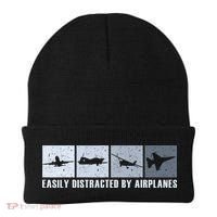 Easily Distracted By Airplanes Aviation Pilot Airplane Beanie thumb 0