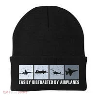 Easily Distracted By Airplanes Aviation Pilot Airplane Beanie thumb 0