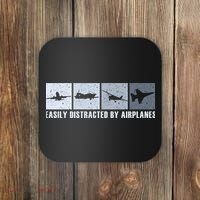 Easily Distracted By Airplanes Aviation Pilot Airplane Coaster thumb 0
