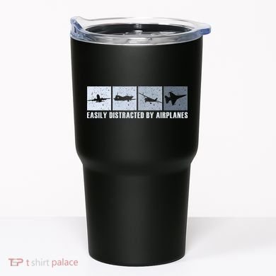 Easily Distracted By Airplanes Aviation Pilot Airplane Tumbler