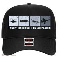 Easily Distracted By Airplanes Aviation Pilot Airplane Hat thumb 0