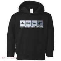 Easily Distracted By Airplanes Aviation Pilot Airplane Toddler Hoodie thumb 0