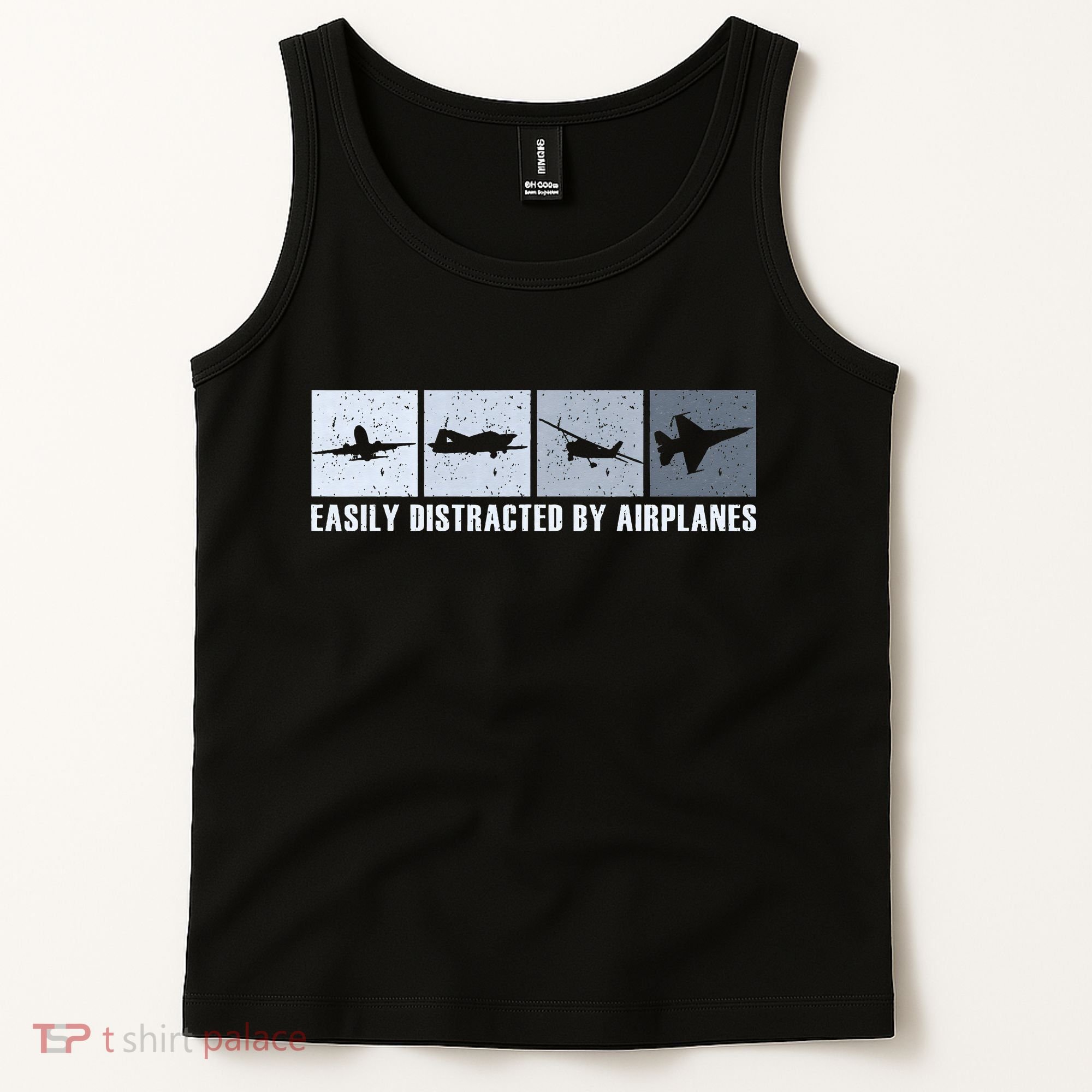 Easily Distracted By Airplanes Aviation Pilot Airplane Tank Top