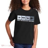 Easily Distracted By Airplanes Aviation Pilot Airplane Kids T-Shirt thumb 2