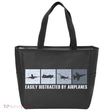 Easily Distracted By Airplanes Aviation Pilot Airplane Tote Bag