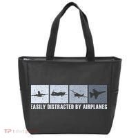 Easily Distracted By Airplanes Aviation Pilot Airplane Tote Bag thumb 0