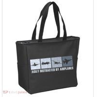 Easily Distracted By Airplanes Aviation Pilot Airplane Tote Bag thumb 2