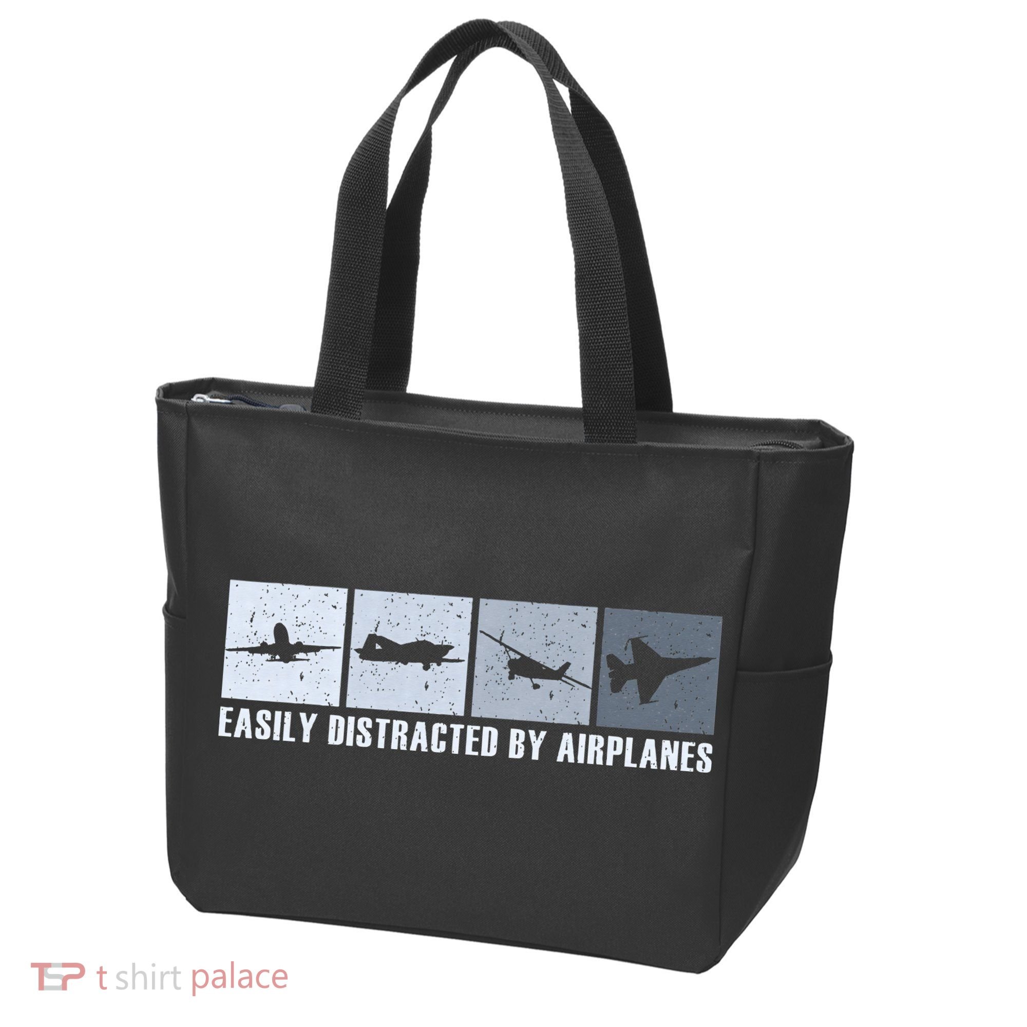 Easily Distracted By Airplanes Aviation Pilot Airplane Tote Bag