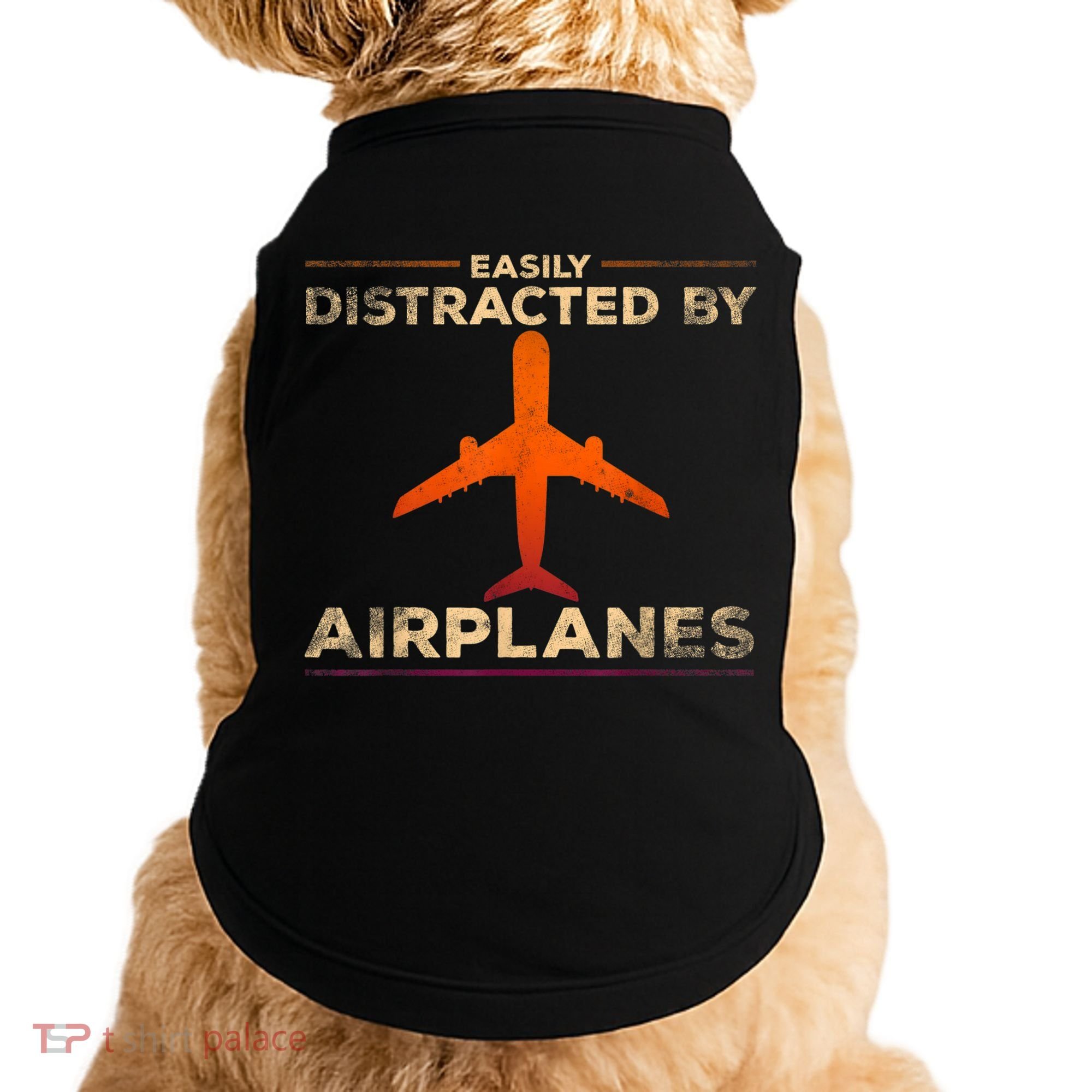 Easily Distracted By Airplanes Airplane Lover Aviation Doggie Tank