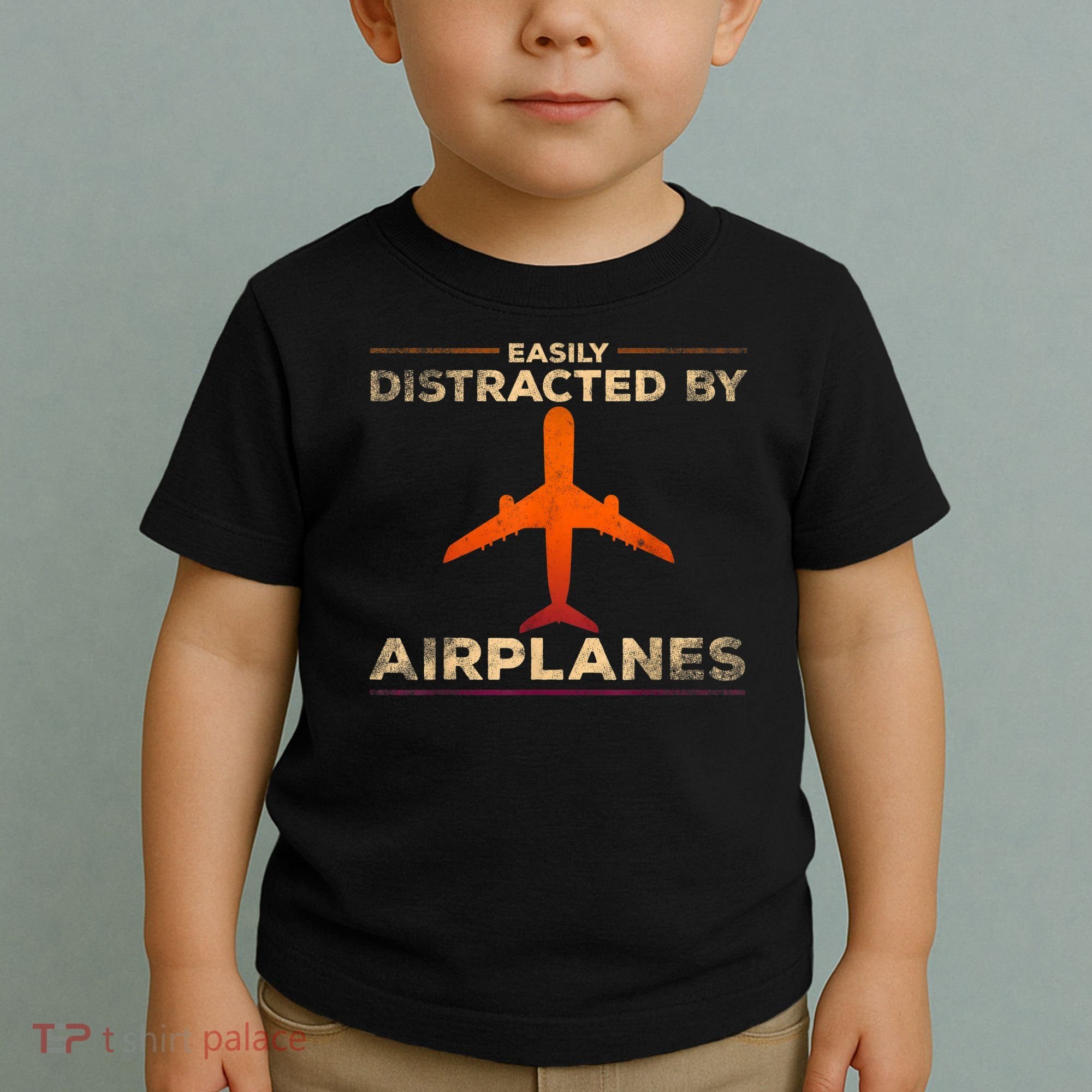 Easily Distracted By Airplanes Airplane Lover Aviation Toddler T-Shirt