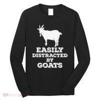 EASILY DISTRACTED BY GOATS FUNNY FATHER'S DAY GIFT Long Sleeve Shirt thumb 0