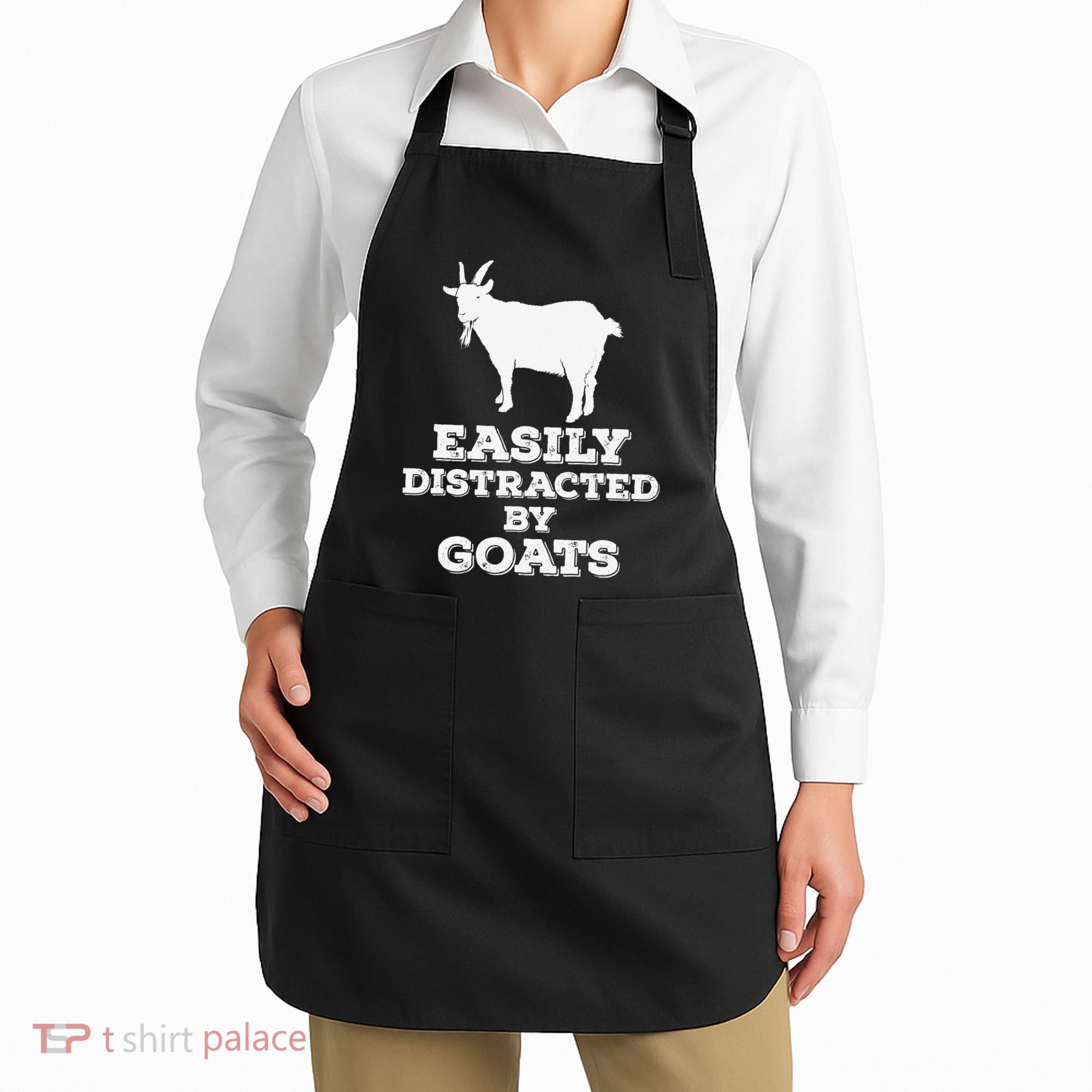 EASILY DISTRACTED BY GOATS FUNNY FATHER'S DAY GIFT Apron
