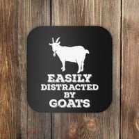 EASILY DISTRACTED BY GOATS FUNNY FATHER'S DAY GIFT Coaster thumb 0