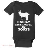 EASILY DISTRACTED BY GOATS FUNNY FATHER'S DAY GIFT Baby Bodysuit thumb 0