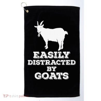 EASILY DISTRACTED BY GOATS FUNNY FATHER'S DAY GIFT Golf Towel