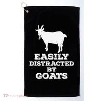 EASILY DISTRACTED BY GOATS FUNNY FATHER'S DAY GIFT Golf Towel thumb 0