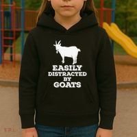 EASILY DISTRACTED BY GOATS FUNNY FATHER'S DAY GIFT Kids Hoodie thumb 3