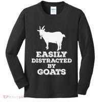 EASILY DISTRACTED BY GOATS FUNNY FATHER'S DAY GIFT Kids Long Sleeve Shirt thumb 0