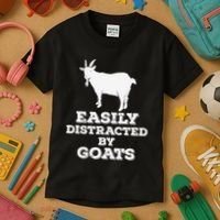 EASILY DISTRACTED BY GOATS FUNNY FATHER'S DAY GIFT Kids T-Shirt thumb 3